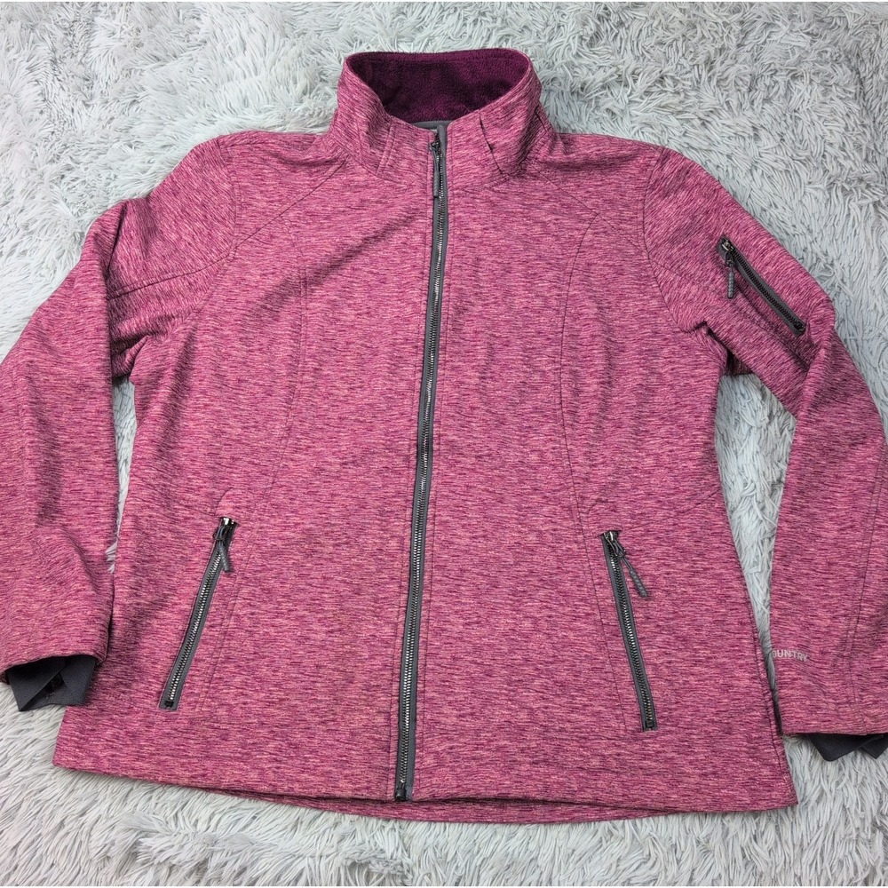 Free Country Jacket Womens XL Fleece Lined Coat Lightweight Zip Up Pockets